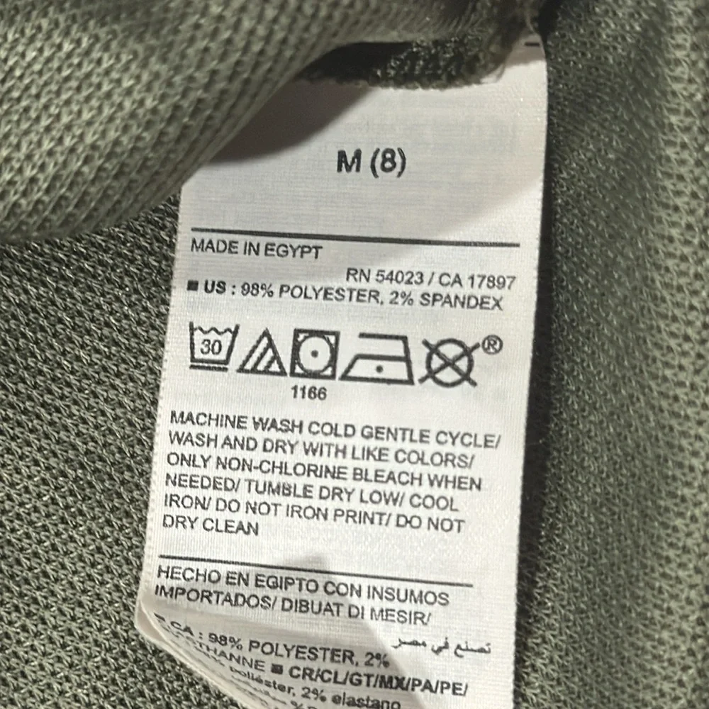 Old Navy Active Boys Olive Green Striped Polo Shirt